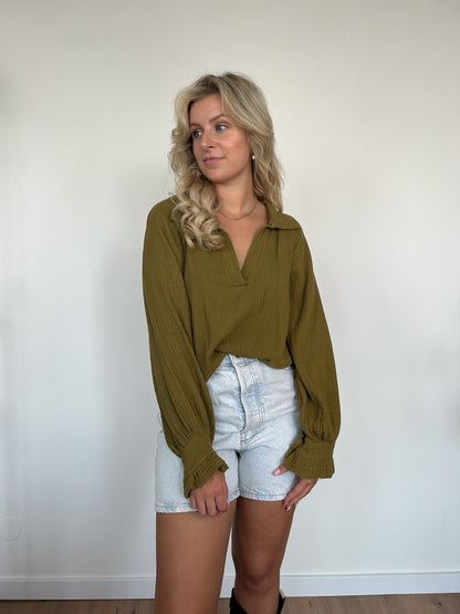 Blouse olijfgroen